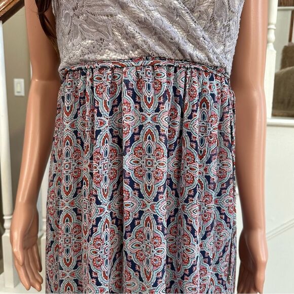 Lace chiffon patterned maxi dress - Picture 4 of 13